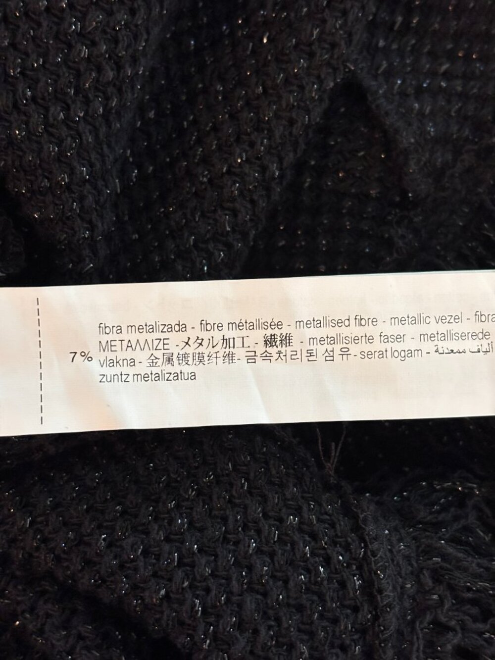Zara Studio Black Fringe Trim Sweater Small NWT - Picture 7 of 7